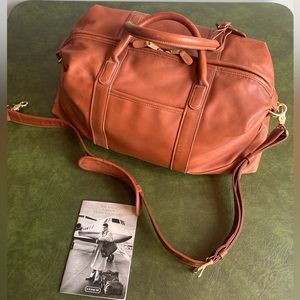 Vintage Coach British Tan Leather Cabin Bag